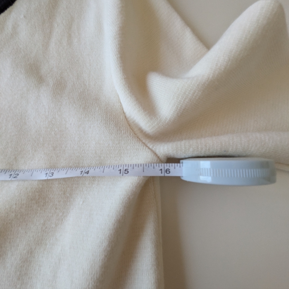 Zara Knit Cream Black Contrast Pearl Button Cardigan Sweater Medium - Picture 7 of 11
